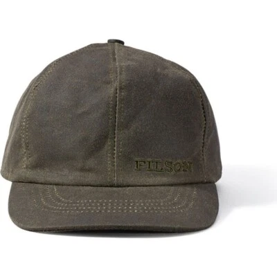 Gorra de tela de hojalata aislada Filson 11060068 HECHA EN EE. UU. nutria oliva algodón encerado CC Foto 1 de 4