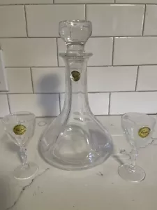 Set Decanter Vintage Garanti Plus 24% Cristallo con 2 Bicchieri-Cristallo-Francia - Foto 1 di 7