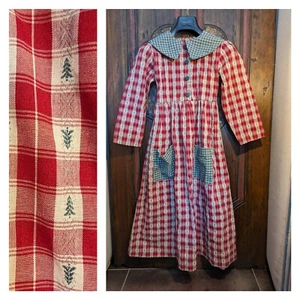 Prairie Style Christmas Dress, Hand made, Modest, Girls 14 - Picture 1 of 9