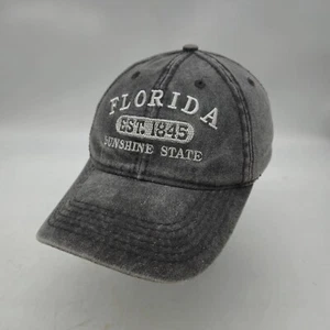 Florida Strapback Hat Baseball Cap Gray Sunshine State City Beach Tourist OSFA - Picture 1 of 9