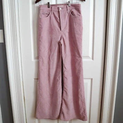 Calça Levi's Ribcage Bell Bottom cintura alta feminina tamanho 29x32 veludo rosa - Imagem 1 de 4