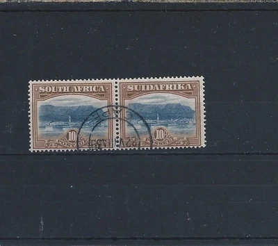 SUDÁFRICA 1927-30 10s AZUL BRILLANTE Y MARRÓN USADO SG 39 CAT £180 Foto 1 de 2