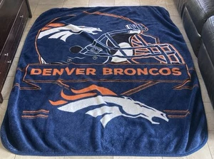 Denver Broncos NFL Large Blanket Color Blue w/ Orange & White Size 6x5feet - Picture 1 of 1