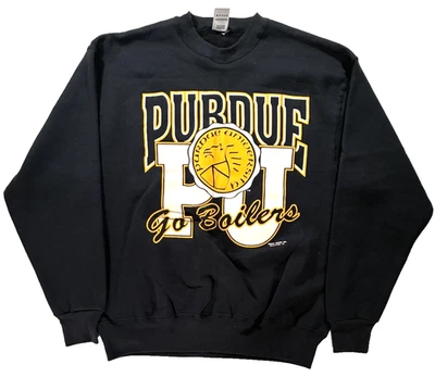 VTG Purdue University Boilers Fruit of the Loom Heavy Sweater Pullover Mens Med - Image 1 of 4