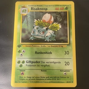 Pokemon Card Ivysaur BISAKNOSP GERMAN 1st Edition Base Set 30/102 Uncommon Clean - Picture 1 of 12