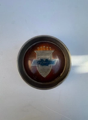 1951-1952 Chevy Deluxe-Styleline Horn Button Cap ORIGINAL/ USED/ ORANGE - Image 1 of 4