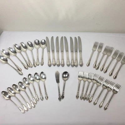 Vintage 1881 Rogers Oneida Enchantment Silverware Silver Plated Service for 7 + - Image 1 of 4