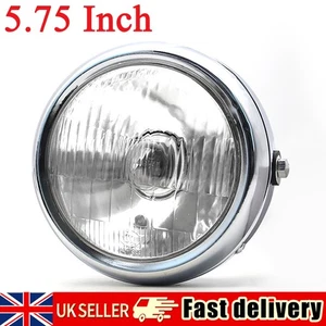 Universal 5-3/4" 5.75" Motorcycle Bike Headlight Round Retro H2 Halogen Headlamp - Picture 1 of 3