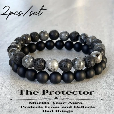 Naturalistic Stone Bracelet 8mm Matte Agate Grey Moonstone Naturalistic Stone - Image 1 of 4