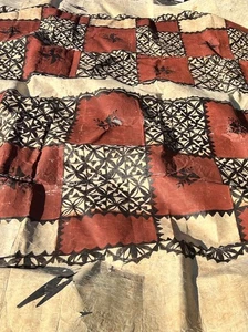 Großes Vintage Tapa Rinden Tuch Tonga Polynesische Stammeskunst - Bild 1 von 5