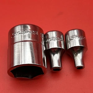 NEW Snap-on Tools 3pc 1/4" Drive SAE 6pt SHALLOW Add On Socket Lot Set TM20 - Picture 1 of 4