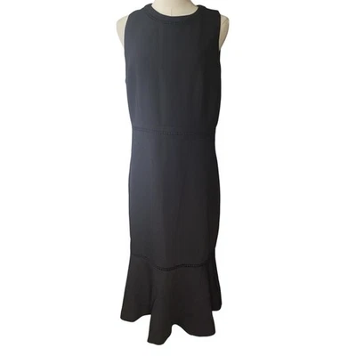 ANN TAYLOR 黑色镂空袖连衣裙 10 码派对婚礼客人全新带标签 — 第 1/4 张图片