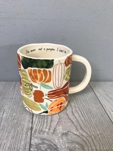 Anthropologie Pumpkin Harvest Mug With Multicolor Pumpkins - Festive Mug - Picture 1 of 11