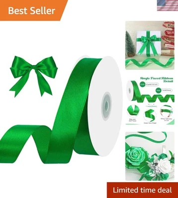 Elegante cinta de satén verde de 50 yardas - perfecta para proyectos de Navidad y artesanía Foto 1 de 4
