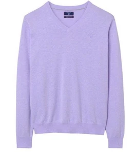 GANT Herren Pullover violett meliert leichter Baumwolle V-Ausschnitt 83072 Gr. L - Bild 1 von 1