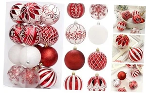 16 Pcs 8cm Christmas Baubles Set - Shatterproof Xmas Tree Ornaments for - Picture 1 of 7