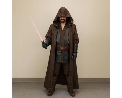 Anakin Skywalker Cotton Jedi Costume | Shirt, Pants & Black Leather Tabards - Image 1 of 2
