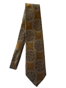 Vintage Chadwick Wembley Mens Tie Gold Brown Graphic - Picture 1 of 5