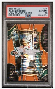 2023 Select AARON RODGERS #375 FOTL Field Level Neon Orange Pulsar /7 PSA 10 💎 - Bild 1 von 3