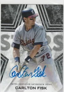 Actualización Topps 2023 Carlton Fisk AUTOMÁTICO béisbol estrellas blancas Medias Rojas 129/199 - Imagen 1 de 1