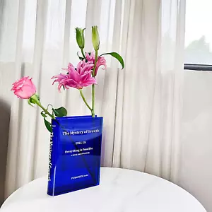 Blue Book Flowers Vase - Cute Bookshelf Decor, Unique Vase for Book Lovers, Arti - Picture 1 of 12