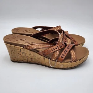 Sandalo donna Skechers Beverlee Tiger Posse taglia 7 cinturino zeppa slide marrone - Foto 1 di 10