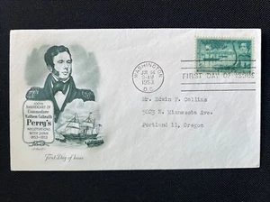1021 Matthew Perry Japan FDC Artmaster Jul 14 1953 Washington DC - Picture 1 of 2