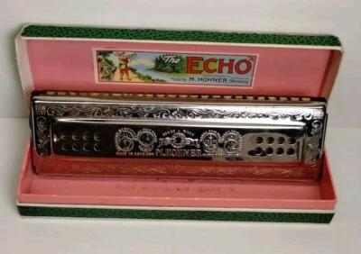 The Echo Harp Harmonica M Hohner Double Sided Key C/G Made In Germany 56/96 Rare - Image 1 of 4