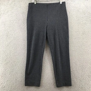 J.Jill Ponte Slim Leg Cropped Pants Womens (actual 34x26.5) Blue Plaid High Rise - Picture 1 of 16