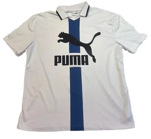 PUMA Men’s Large Vibrant Front Graphic Polo White Short Sleeve - Picture 1 of 8