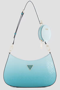 GUESS VG841618 Women Alexie Turquoise Top Zip Shoulder Small Crossbody Bag NWT