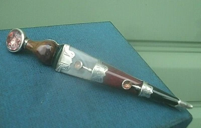 GRAN broche victoriano escocés ágata de plata Sgian Dubh / Skean Dhu / Dirk años 1890 Foto 1 de 4