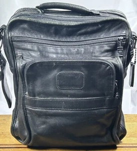Vintage Tumi Leder Umhängetasche Messenger Bag schwarz Namensschild OHNE RIEMEN 12 x 10 x4 Zoll - Bild 1 von 24