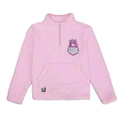 Пуловер Squishmallows LOLA Unicorn для девочек стриженный мех четверть молнии маленький розовый - Изображение 1 из 4