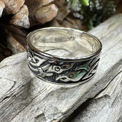 Celtic Raven Ring Scottish Irish Pagan Wicca Sterling Silver 925 Ring - Image 1 of 4