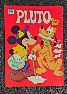 LIBRO PARA COLOREAR PLUTO WHITMAN DE WALT DISNEY / 1971 / NUEVO STOCK ANTIGUO / HERMOSA COPIA - Imagen 1 de 3
