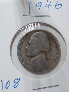 Rare 1946 Jefferson Nickel Error- Lettering On Rim No Mint Mark Possible 35% Sil - Picture 1 of 2