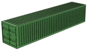 O27 S 1:64 Scale 40 Foot Model Shipping Container Green - Picture 1 of 2