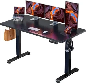 Höhenverstellbarer elektrischer Stehpult, Computer Home Office Schreibtisch (schwarz) - Bild 1 von 9