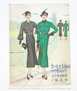 Vintage Berth Robert 1936 Mail Order Catalog for Semi-Made Customizable Dresses - Picture 1 of 7