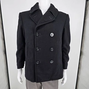 Vintage 1986 U.S Navy Major Wool Coat Company Black Enlisted Peacoat (38S) - Picture 1 of 13