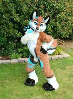 Long Fur Husky Dog Fox Fursuit Furry Mascot Costume Suit Cosplay Fancy Dress - Image 1 of 4