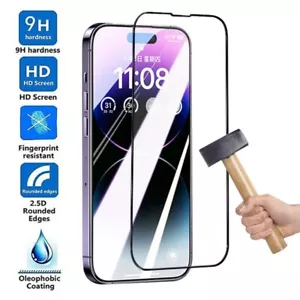 Protector de Pantalla para iPhone 12 13 Pro Max 14 Pro Max 15 Pro Max Cubierta Completa Vidrio - Imagen 1 de 24