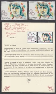 Spain Variety 2989K 1989 Maria De Maeztu Error Certif. Graus - Picture 1 of 1