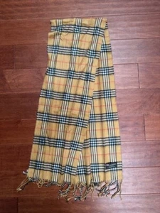 Burberrys beige rot schwarz 100 % Kaschmir Karo Schal 62"X11" Made in Scotland - Bild 1 von 3