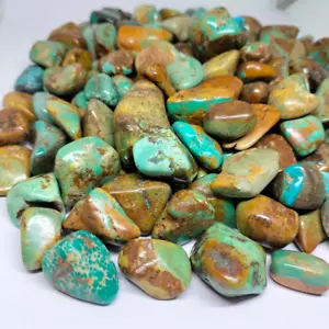 Natural Turquoise Polished Tumbles, Nuggets, Big Turquoise Rough, Pebble Stones - Picture 1 of 6