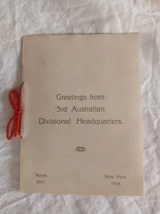 WW1 1917 Xmas card. 3rd Australian Divisional Headquarters AIF. Named. Lieut. - Picture 1 of 8