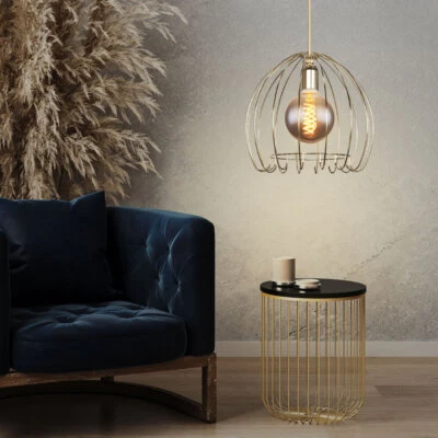 NORDLUX Hängelampe Pendelleuchte Küchenleuchte Esszimmerlampe messing Käfig Industriell