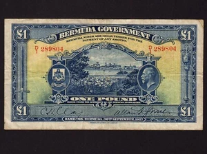 Bermuda: P-5, 1 libbra, 1927 * Re Giorgio V * in perfette condizioni * - Foto 1 di 2
