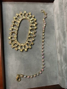 "Bufanda/portafajines y brazalete vintage aurora boreal 8,5"" tono dorado" - Imagen 1 de 7
